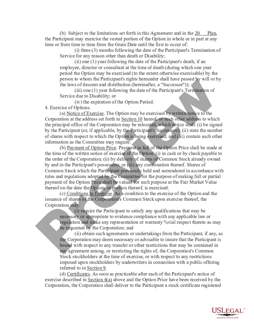 Get Non-Qualified Stock Option Award Agreement Preview Non-Qualified Stock Option Award Agreement