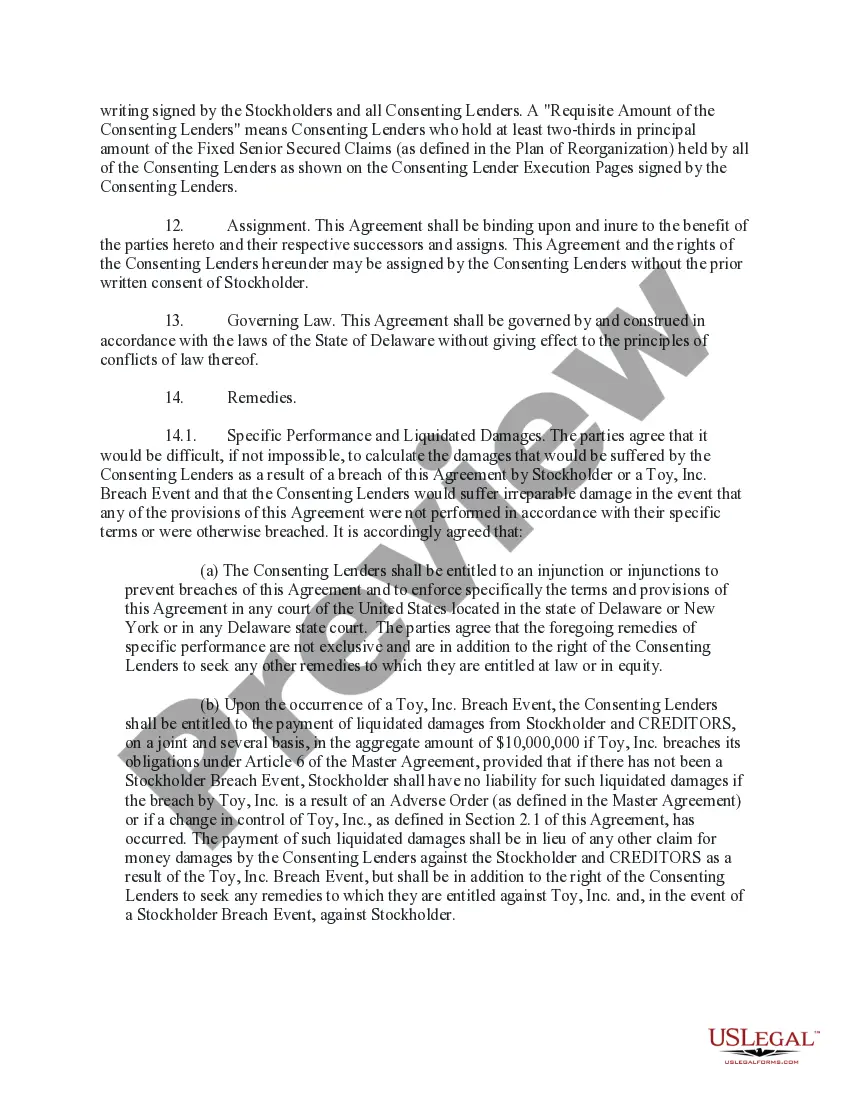 Preview Proxy and Stock Option Agreement