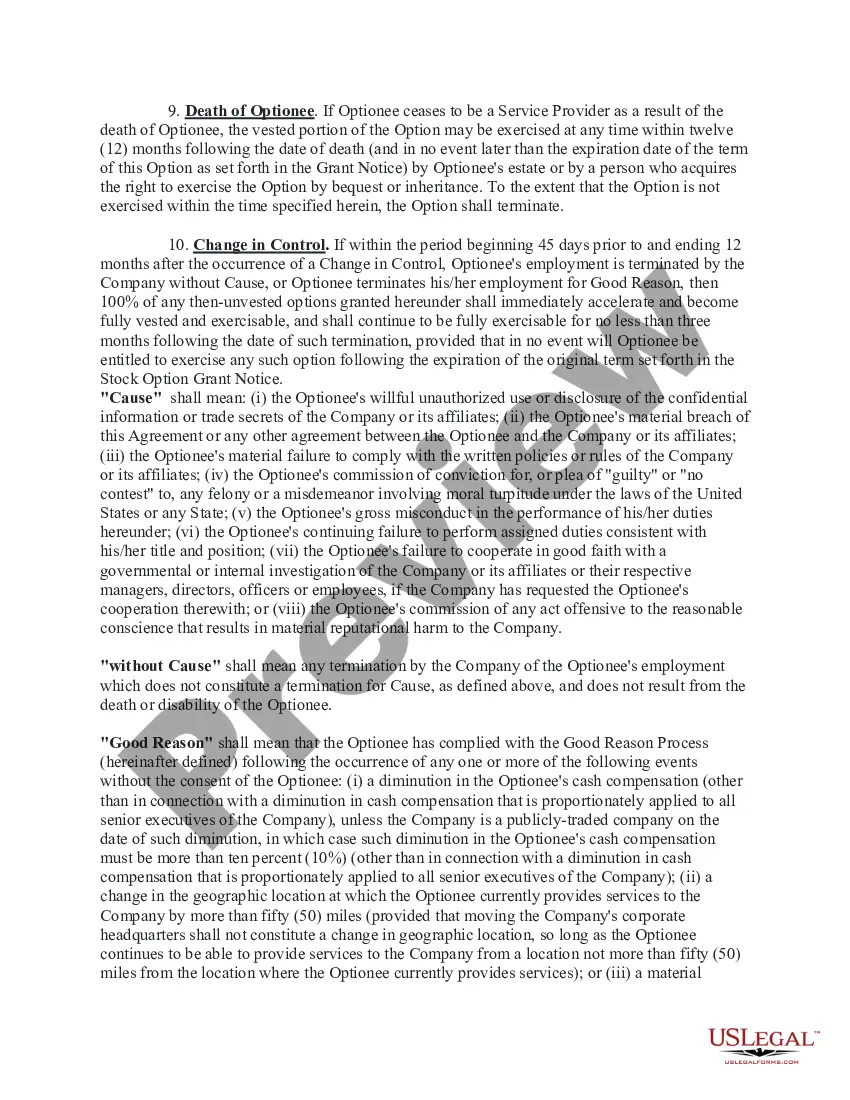 Get Stock Option Grant Notice - Including Stock Option Agreement And Investment Representation Statement Preview Stock Option Grant Notice - Including Stock Option Agreement And Investment Representation Statement