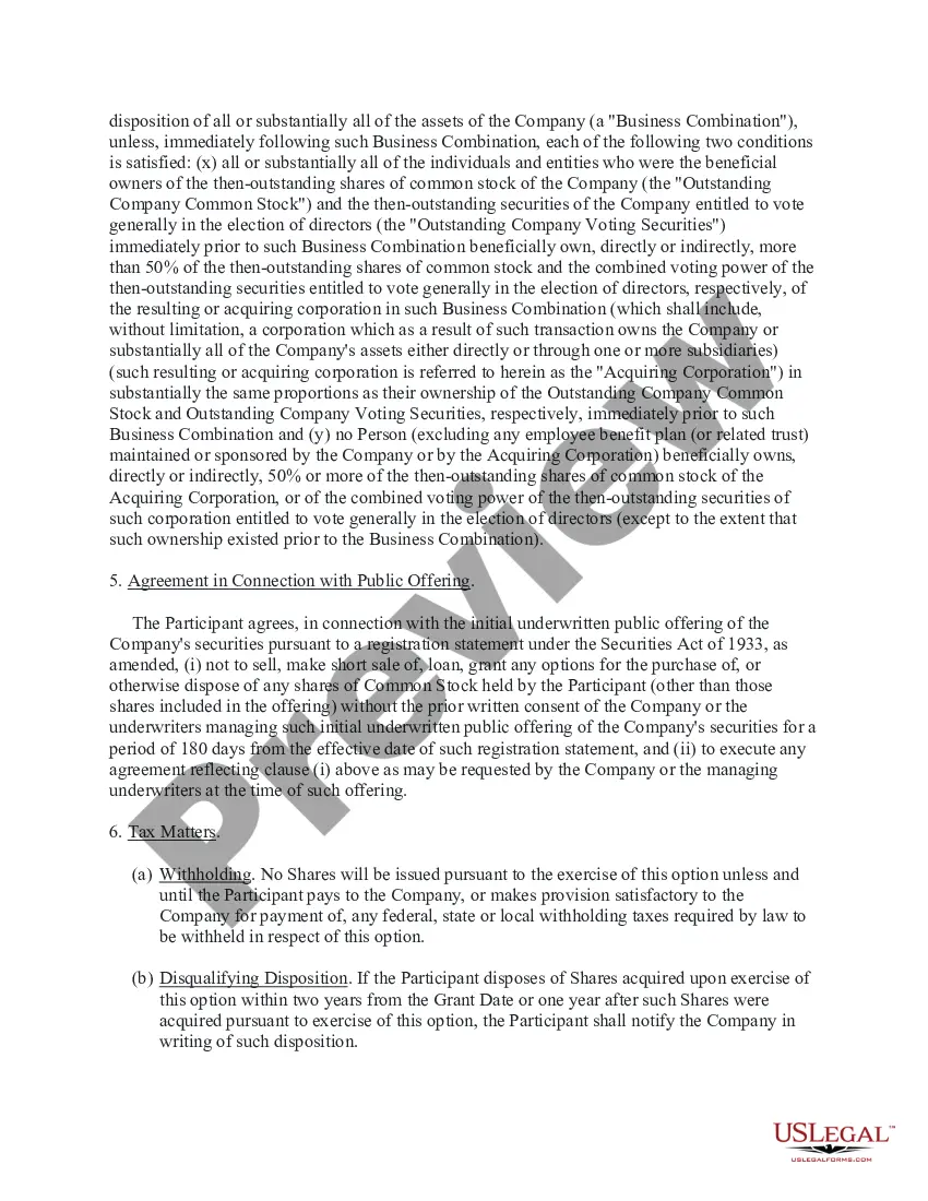 Get Incentive Stock Option Agreement Preview Incentive Stock Option Agreement