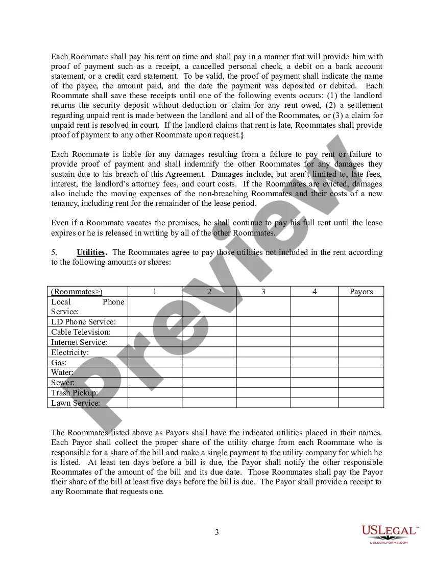 Get Agreement between Roommates Preview Agreement between Roommates