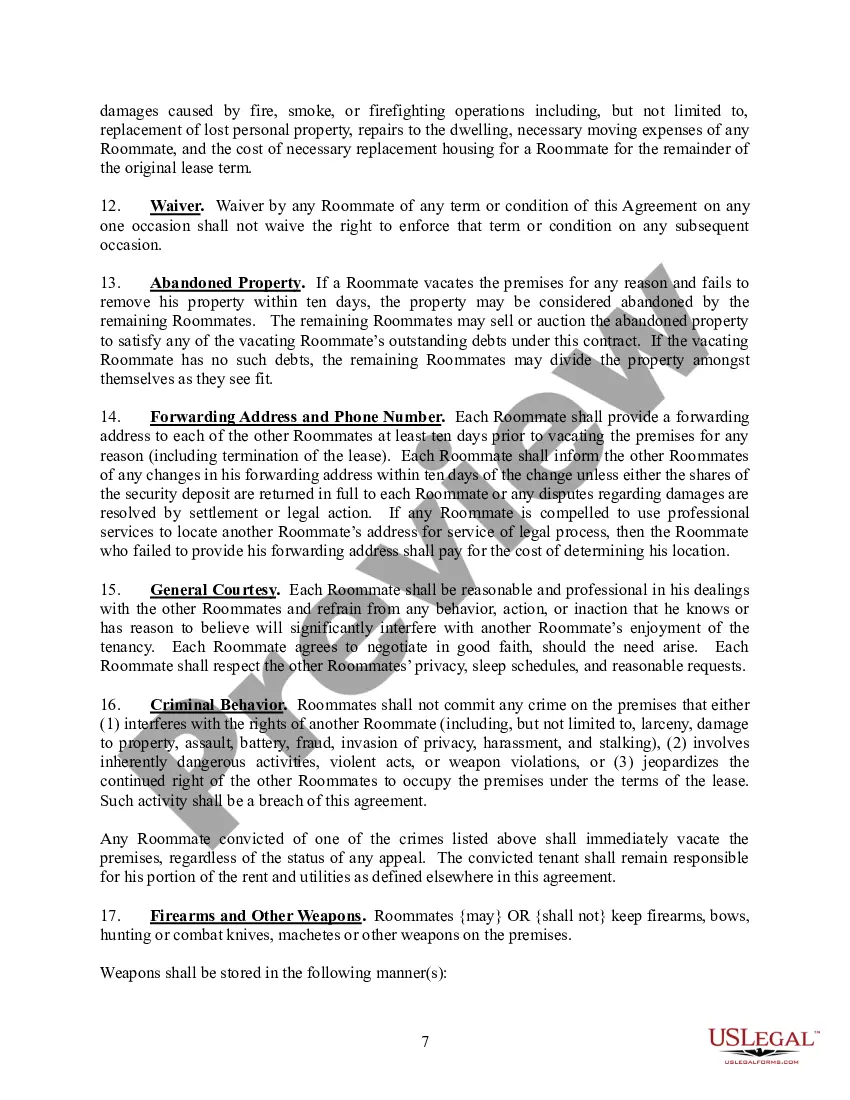 Get Agreement between Roommates Preview Agreement between Roommates
