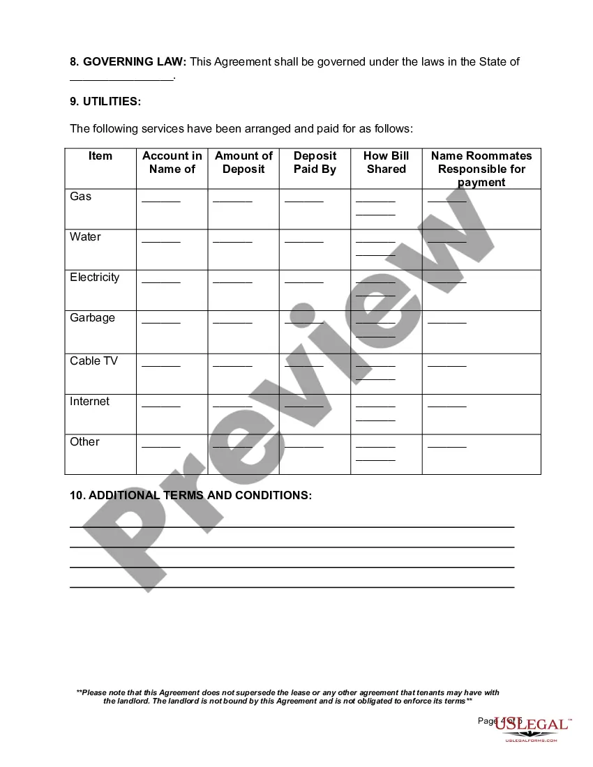 Preview Roommate Agreement