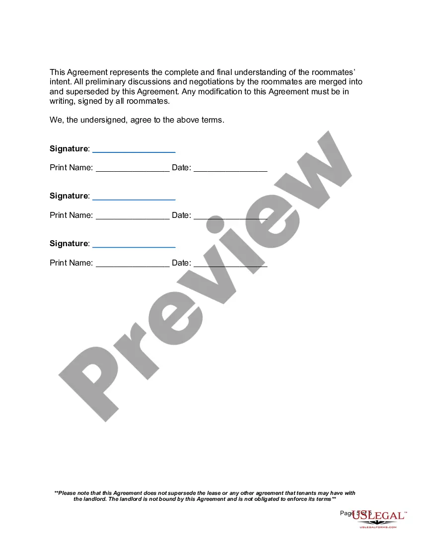 Preview Roommate Agreement