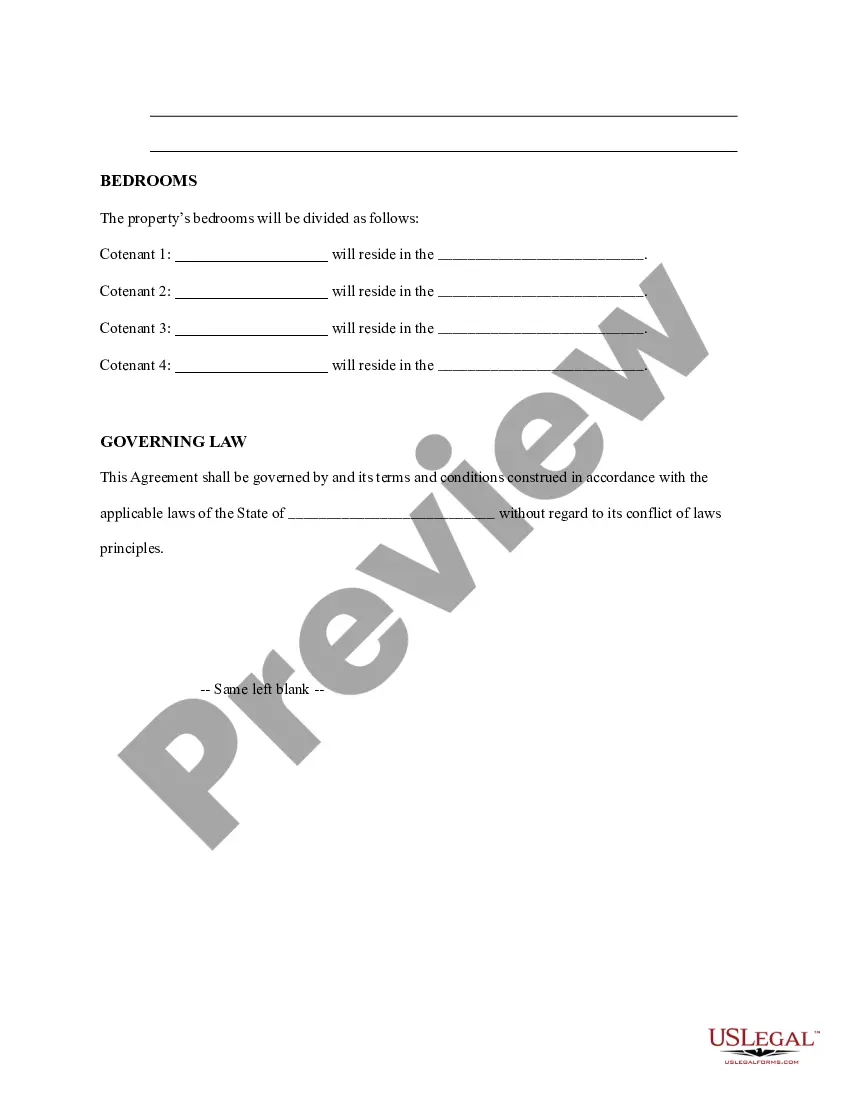 Preview Roommate Agreement for premises