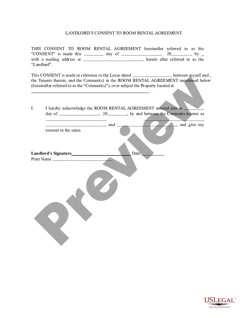 Preview Roommate Agreement for premises