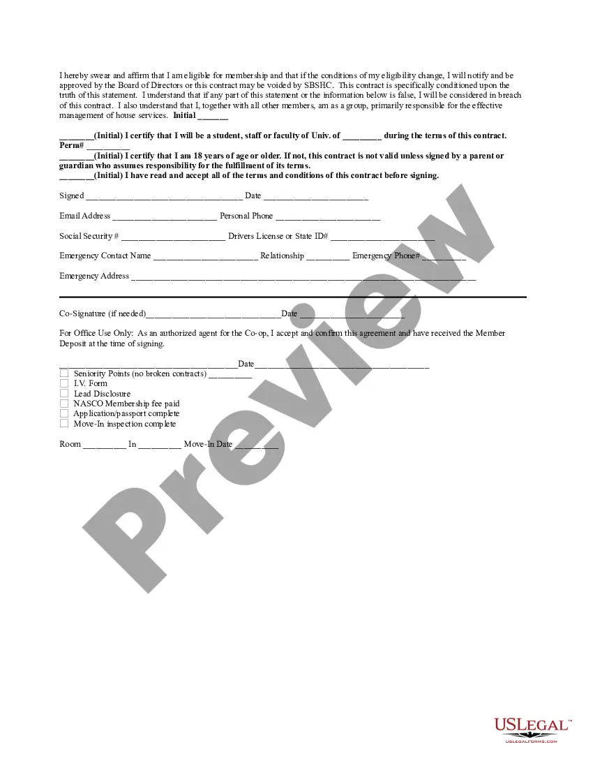 Get Housing Cooperative Contract - Terms and Conditions of Residence Preview Housing Cooperative Contract - Terms and Conditions of Residence