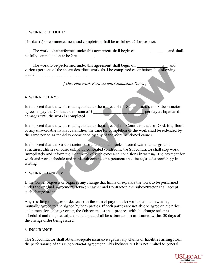 Get Basic Subcontractor Agreement Preview Basic Subcontractor Agreement