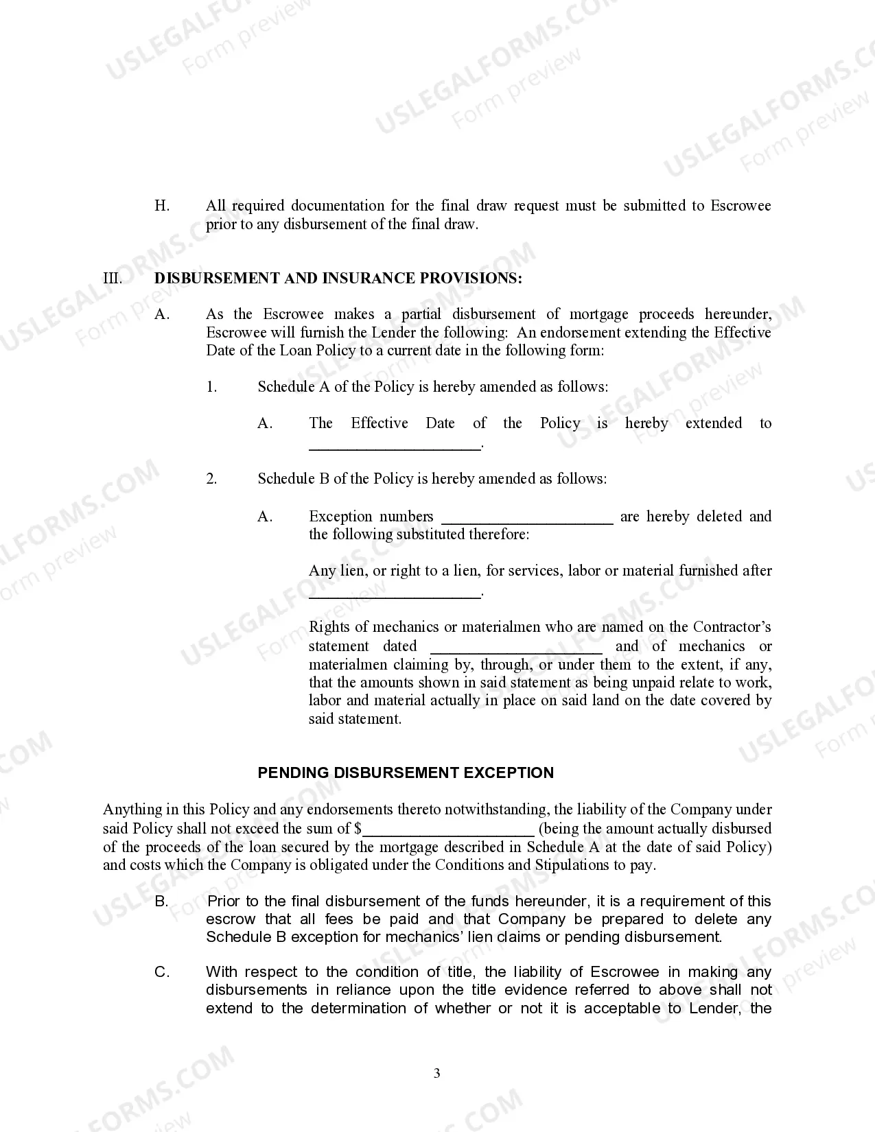 Preview Construction Loan Escrow Agreement
