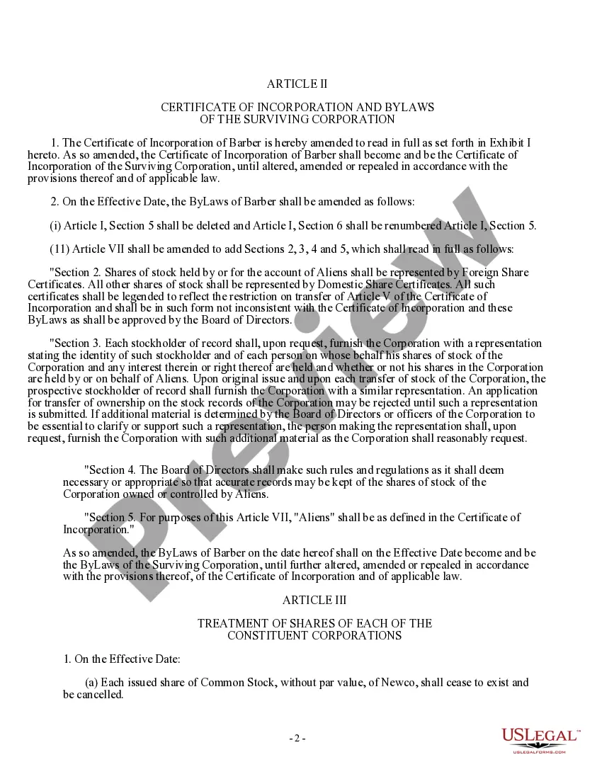Get Agreement of Merger between Barber Oil Corporation and Stock Transfer Restriction Corporation Preview Agreement of Merger between Barber Oil Corporation and Stock Transfer Restriction Corporation