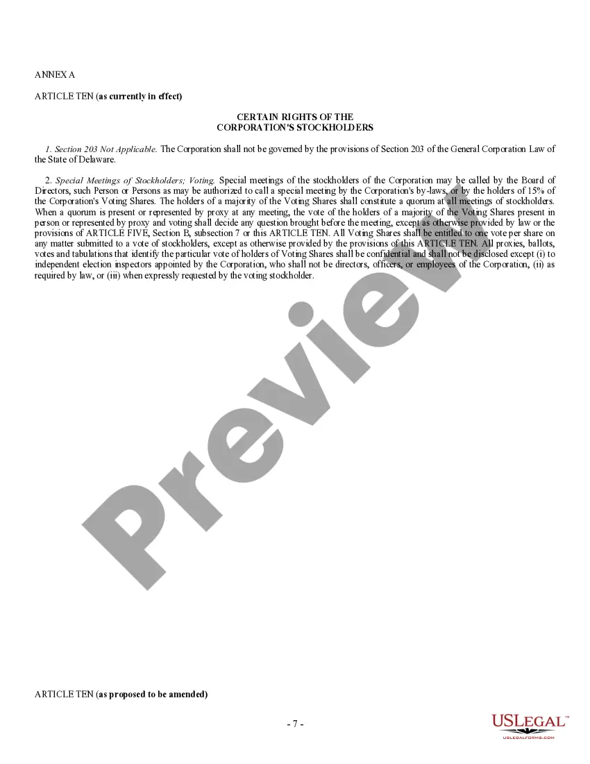 Get Amendments to certificate of incorporation Preview Amendments to certificate of incorporation