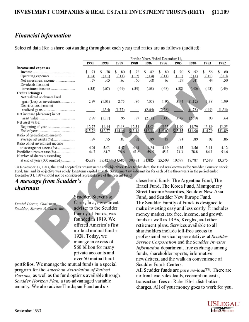 Preview Prospectus of Scudder growth and income fund
