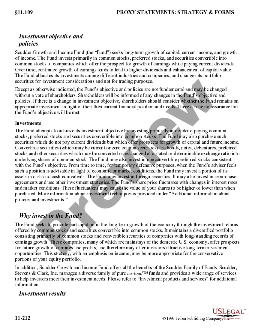 Preview Prospectus of Scudder growth and income fund