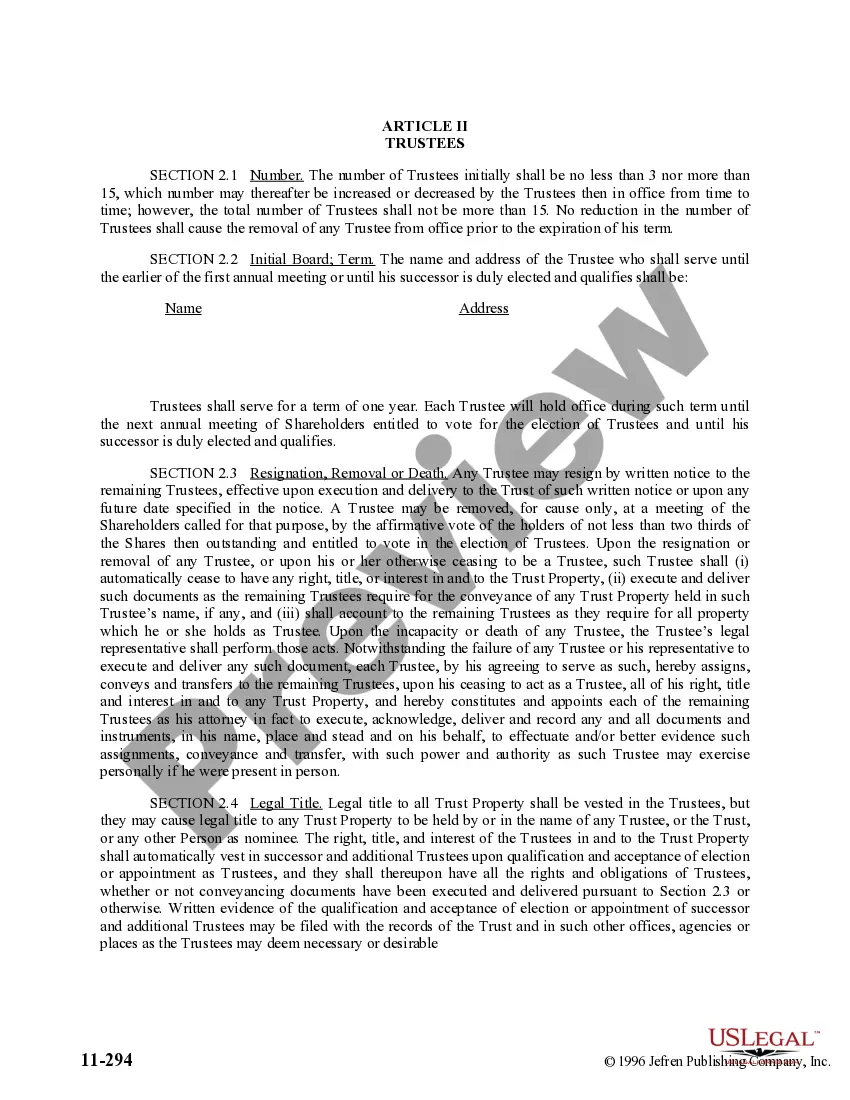 Get Declaration of Trust Preview Declaration of Trust