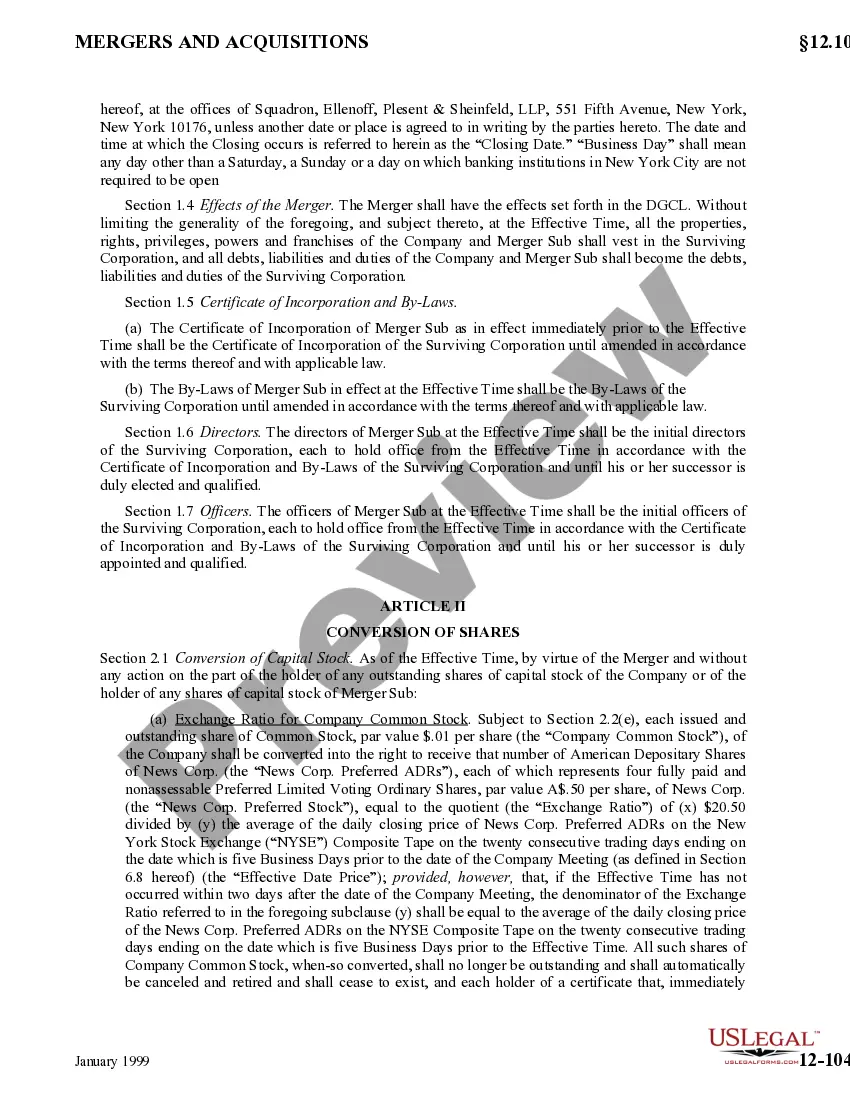 Get Agreement and Plan of Merger by The News Corporation Ltd, HMC Acquisition, and Heritage Media Preview Agreement and Plan of Merger by The News Corporation Ltd, HMC Acquisition, and Heritage Media