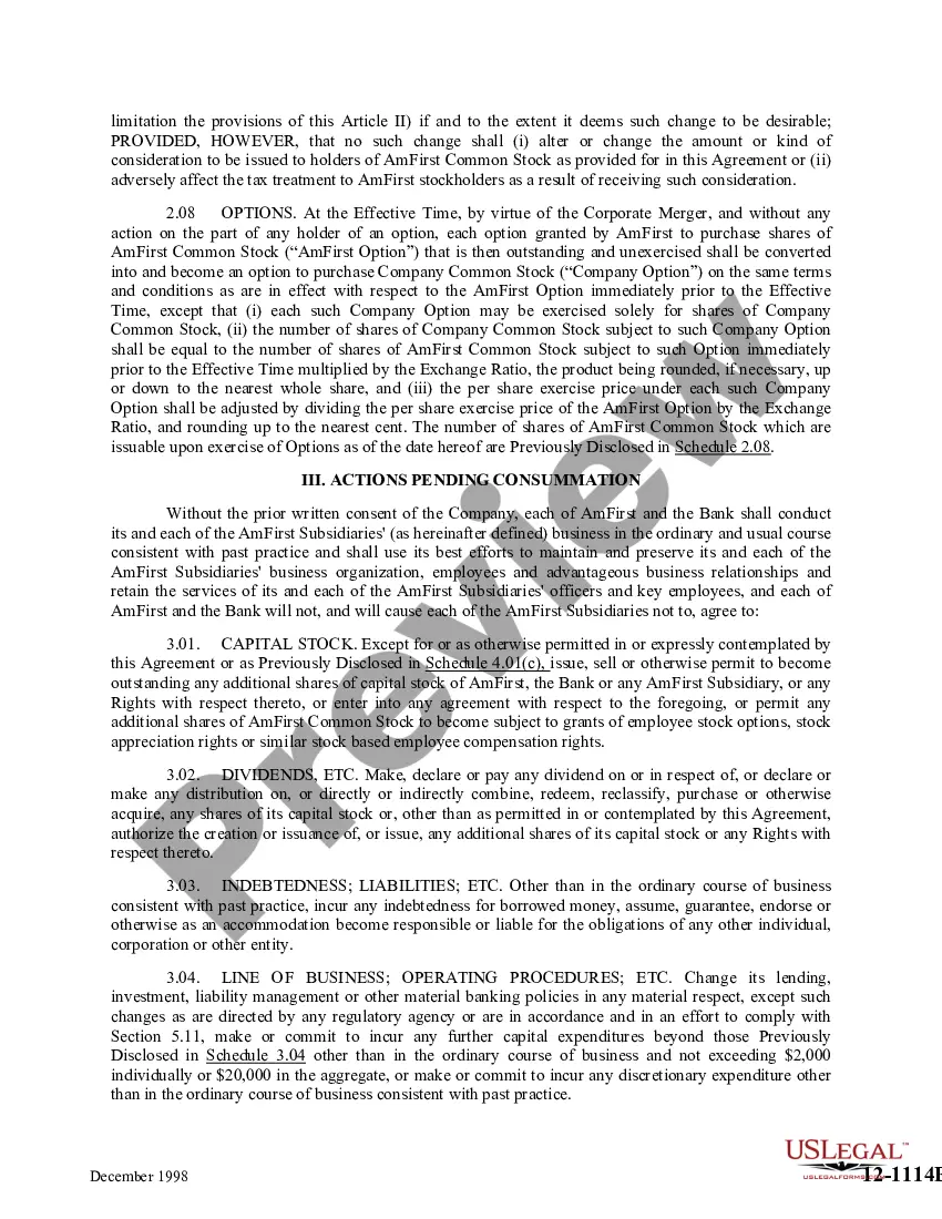 Get Agreement and Plan of Merger by Cascade Financial, Cascade Bank, Amfirst Bancorporation, and American First National Bank Preview Agreement and Plan of Merger by Cascade Financial, Cascade Bank, Amfirst Bancorporation, and American First National Bank