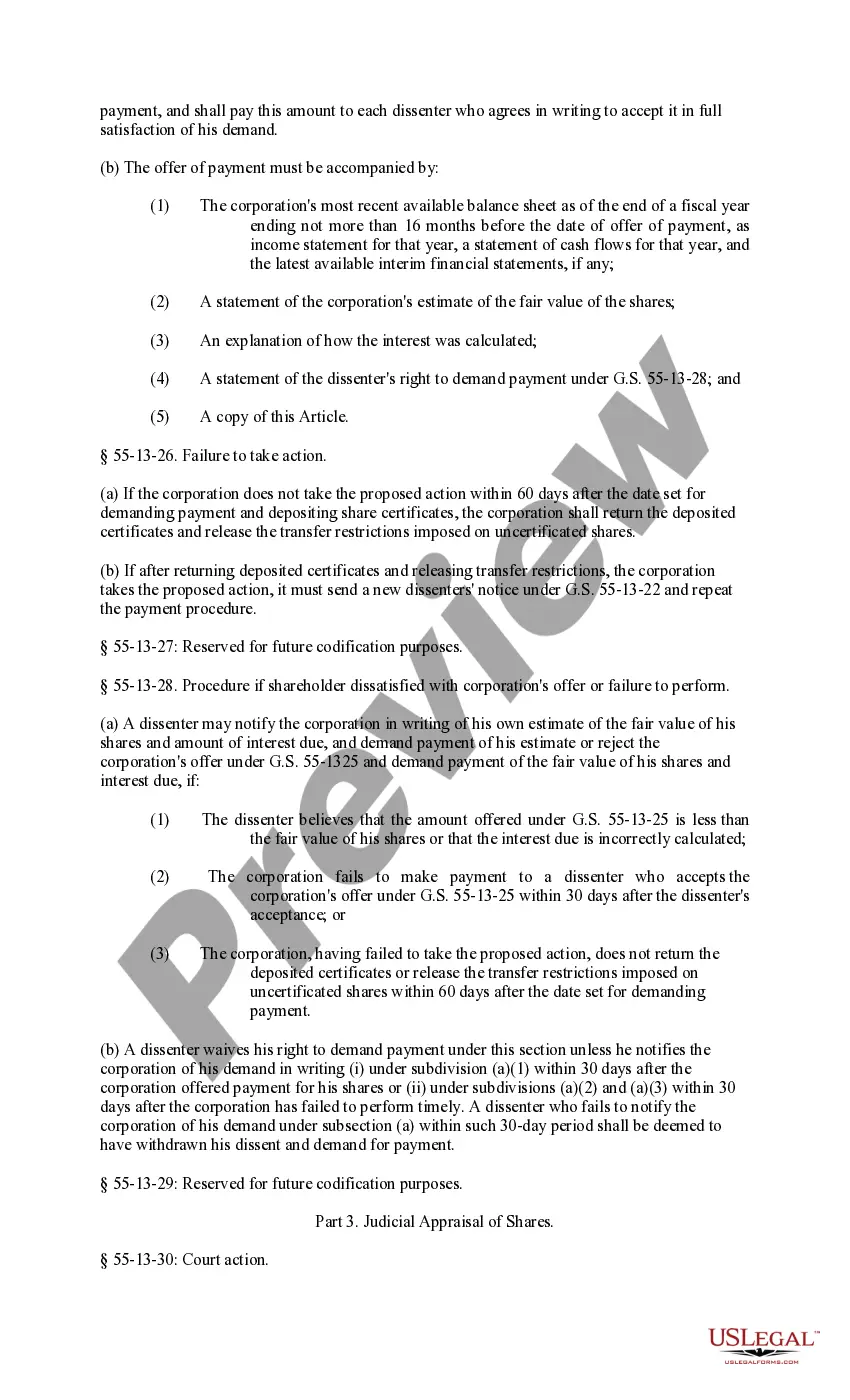 Get Article 13 - Dissenters' Rights Preview Article 13 - Dissenters' Rights