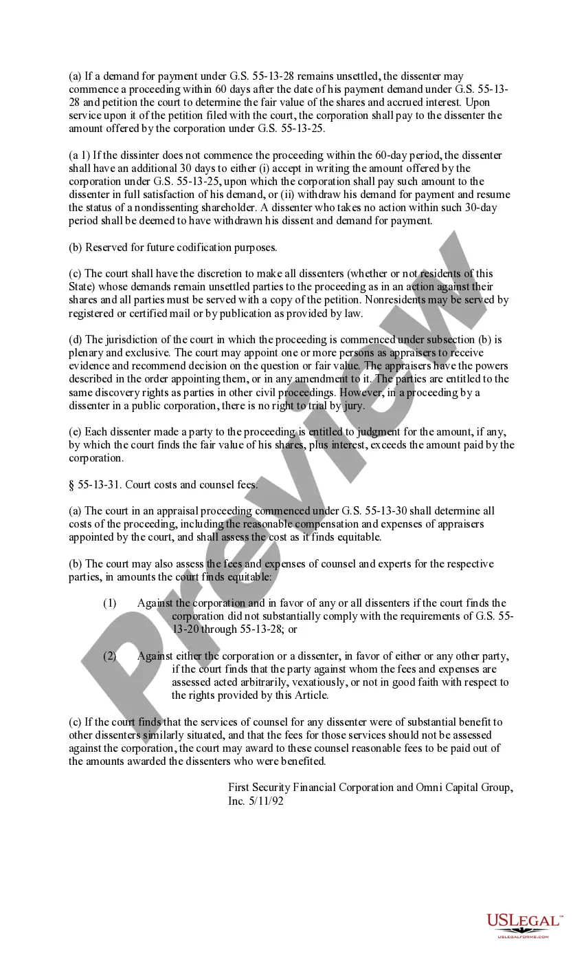 Get Article 13 - Dissenters' Rights Preview Article 13 - Dissenters' Rights