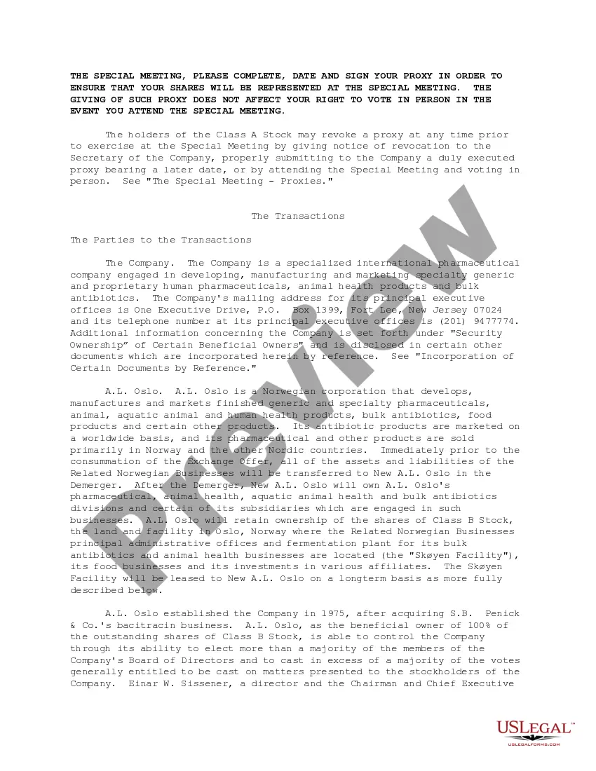 Get Proxy Statement - A.L. Laboratories, Inc. with exhibits Preview Proxy Statement - A.L. Laboratories, Inc. with exhibits