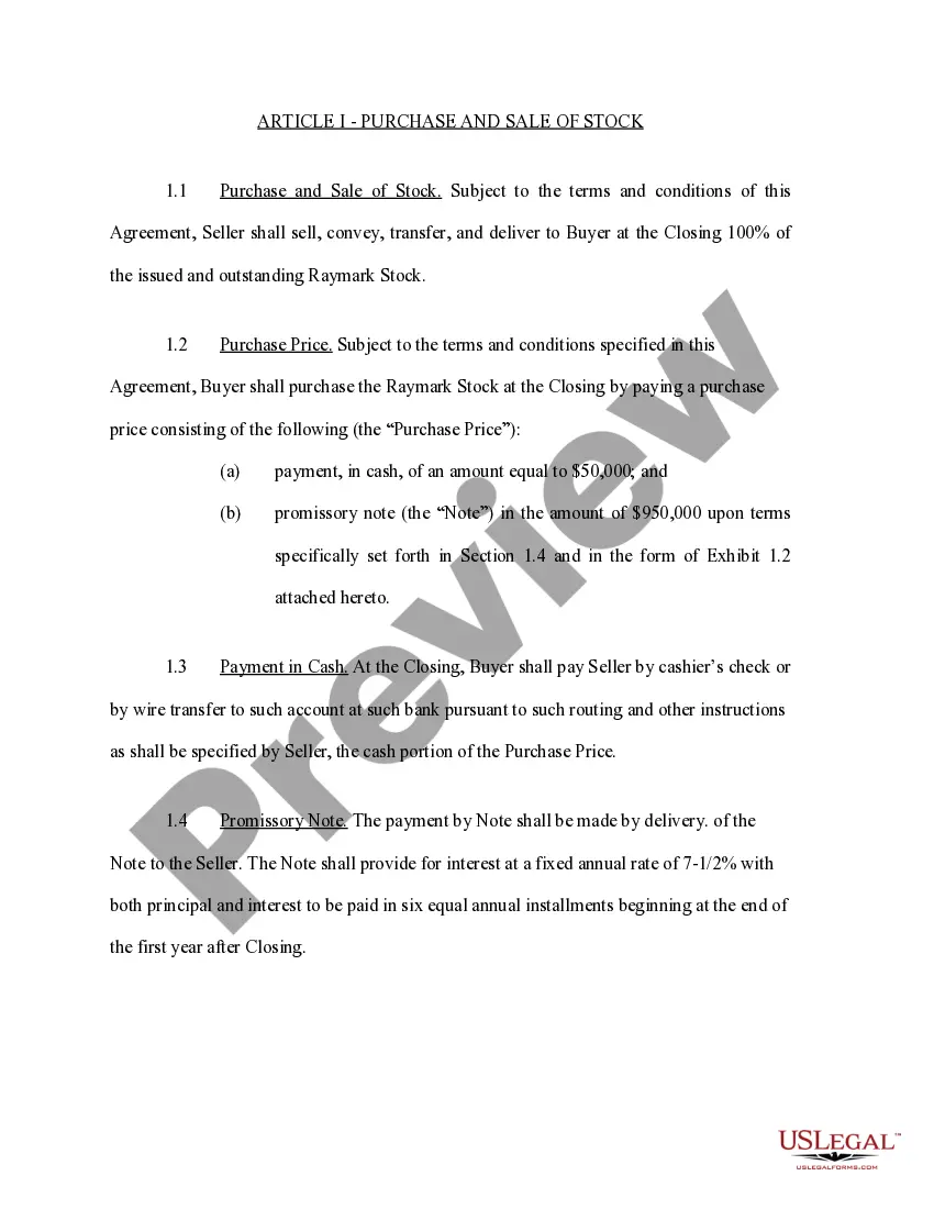 Get Sample Stock Purchase Agreement for Purchase of Common Stock of Wholly-Owned Subsidiary by Separate Corporation Preview Sample Stock Purchase Agreement for Purchase of Common Stock of Wholly-Owned Subsidiary by Separate Corporation