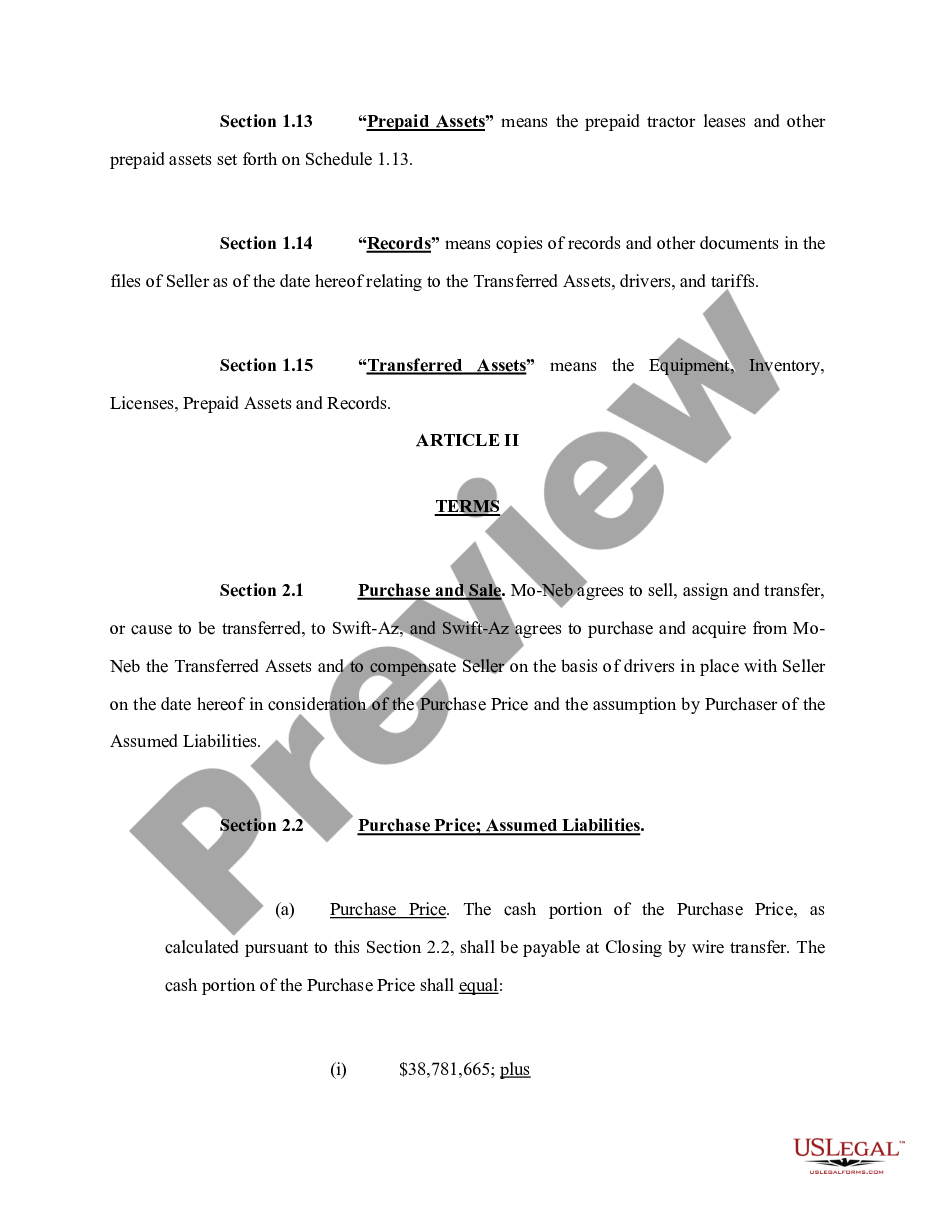 page 3 Sample Asset Purchase Agreement between third tier subsidiary of corporation (Seller) and second tier subsidiary of unrelated corporation (Buyer) preview