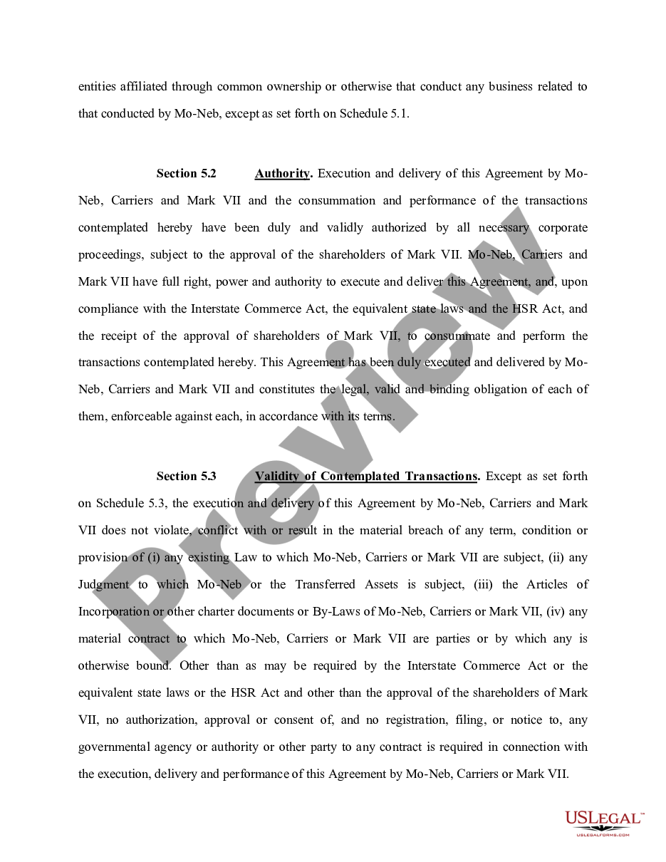 page 8 Sample Asset Purchase Agreement between third tier subsidiary of corporation (Seller) and second tier subsidiary of unrelated corporation (Buyer) preview
