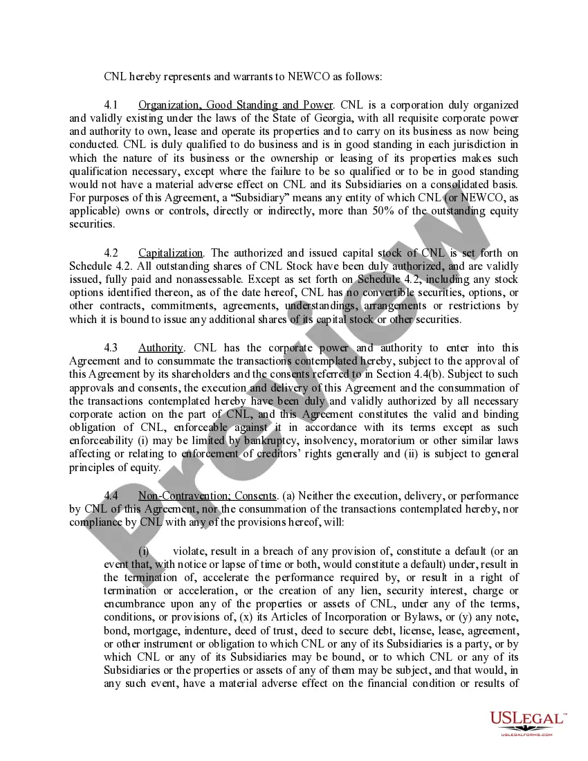Get Amended and Restated Agreement and Plan of Merger between CNL Financial Corp and Newco Merger Co Preview Amended and Restated Agreement and Plan of Merger between CNL Financial Corp and Newco Merger Co