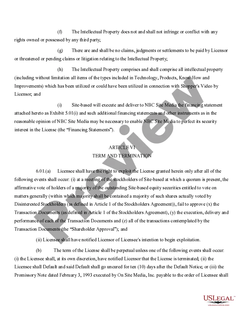 Get License Agreement with attachments between Site-Based Media, Inc. and NBC Site Media, Inc. Preview License Agreement with attachments between Site-Based Media, Inc. and NBC Site Media, Inc.