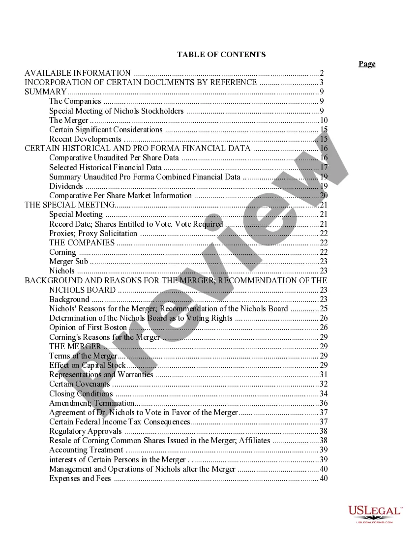 Get Proxy Statement - Prospectus of Corning Incorporated without appendices Preview Proxy Statement - Prospectus of Corning Incorporated without appendices
