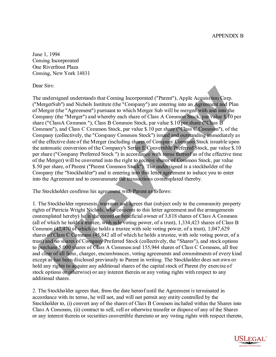 page 0 Letter agreement preview