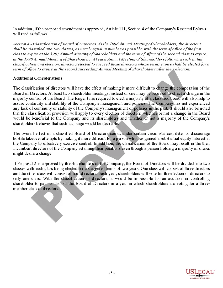 Get Amendment of Amended and Restated Bylaws Preview Amendment of Amended and Restated Bylaws