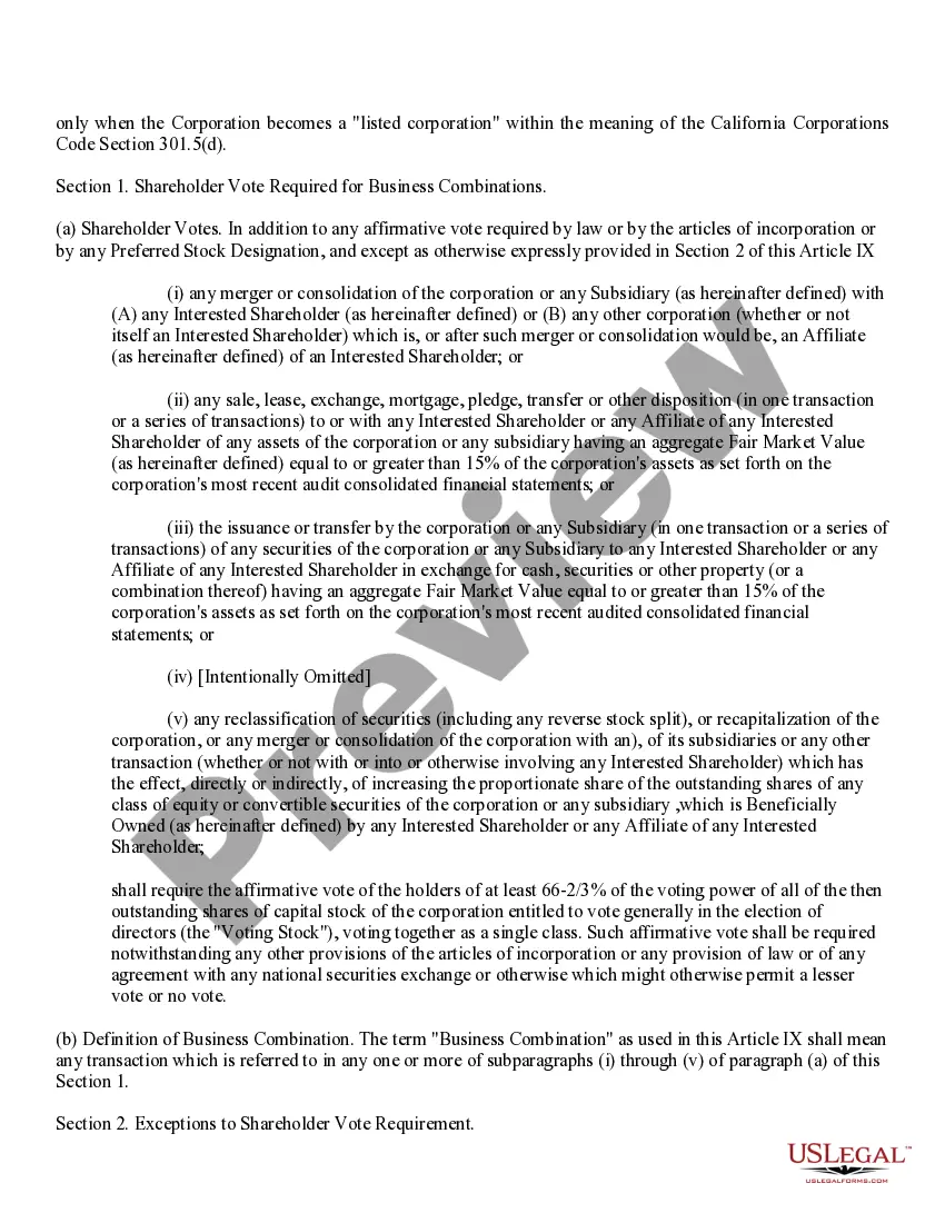 Preview Restated Articles of Incorporation