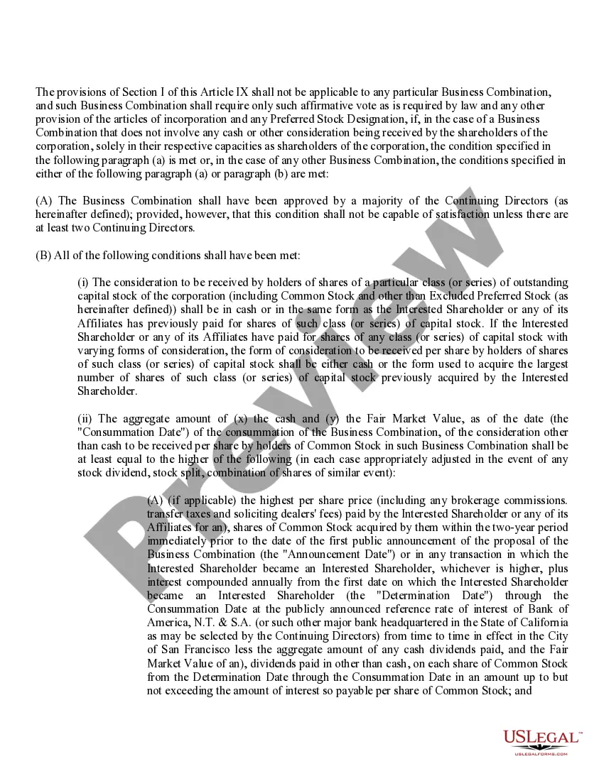 Preview Restated Articles of Incorporation