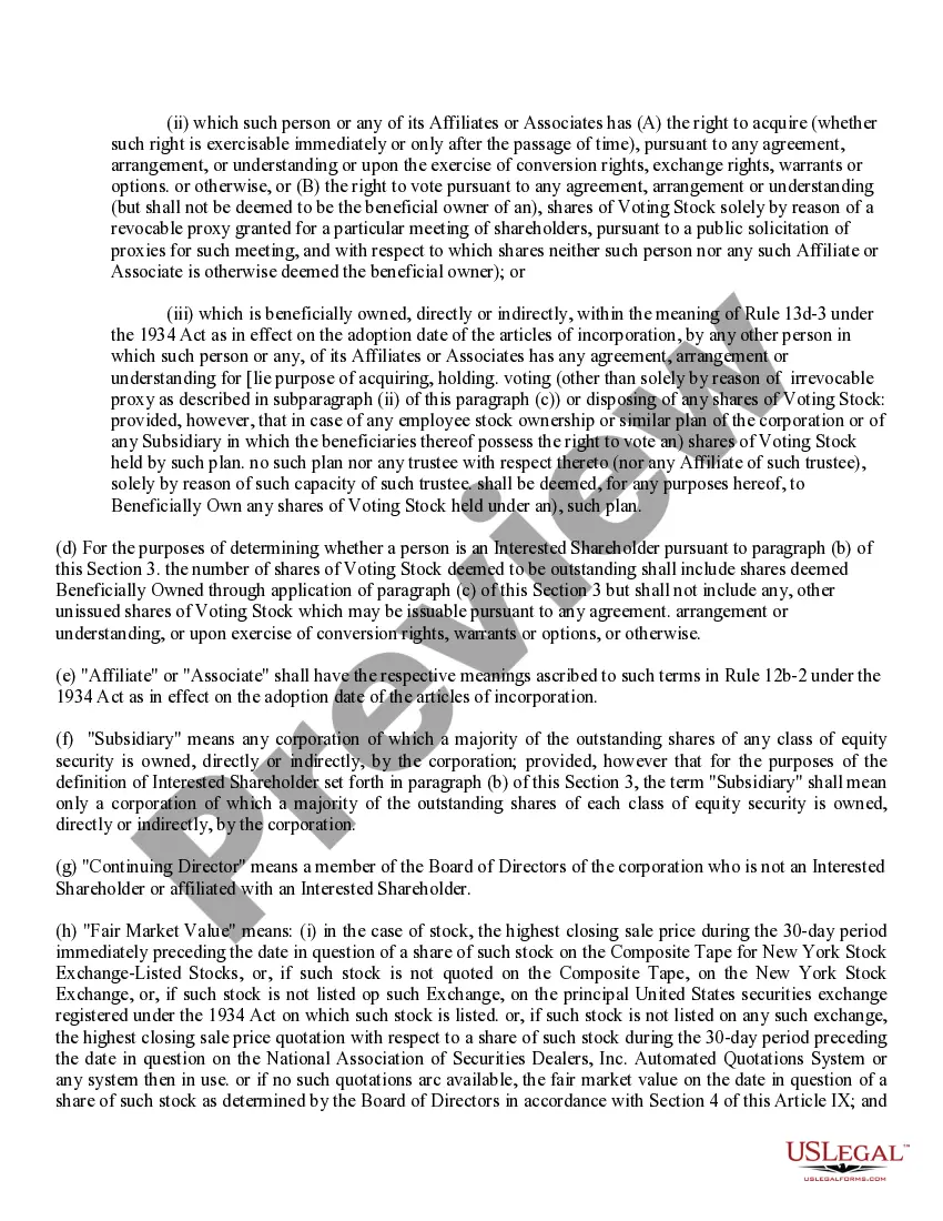 Preview Restated Articles of Incorporation