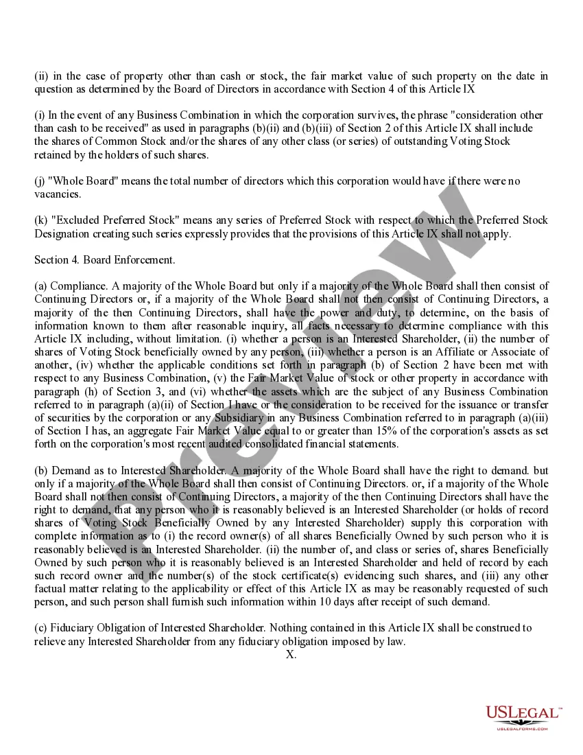 Preview Restated Articles of Incorporation