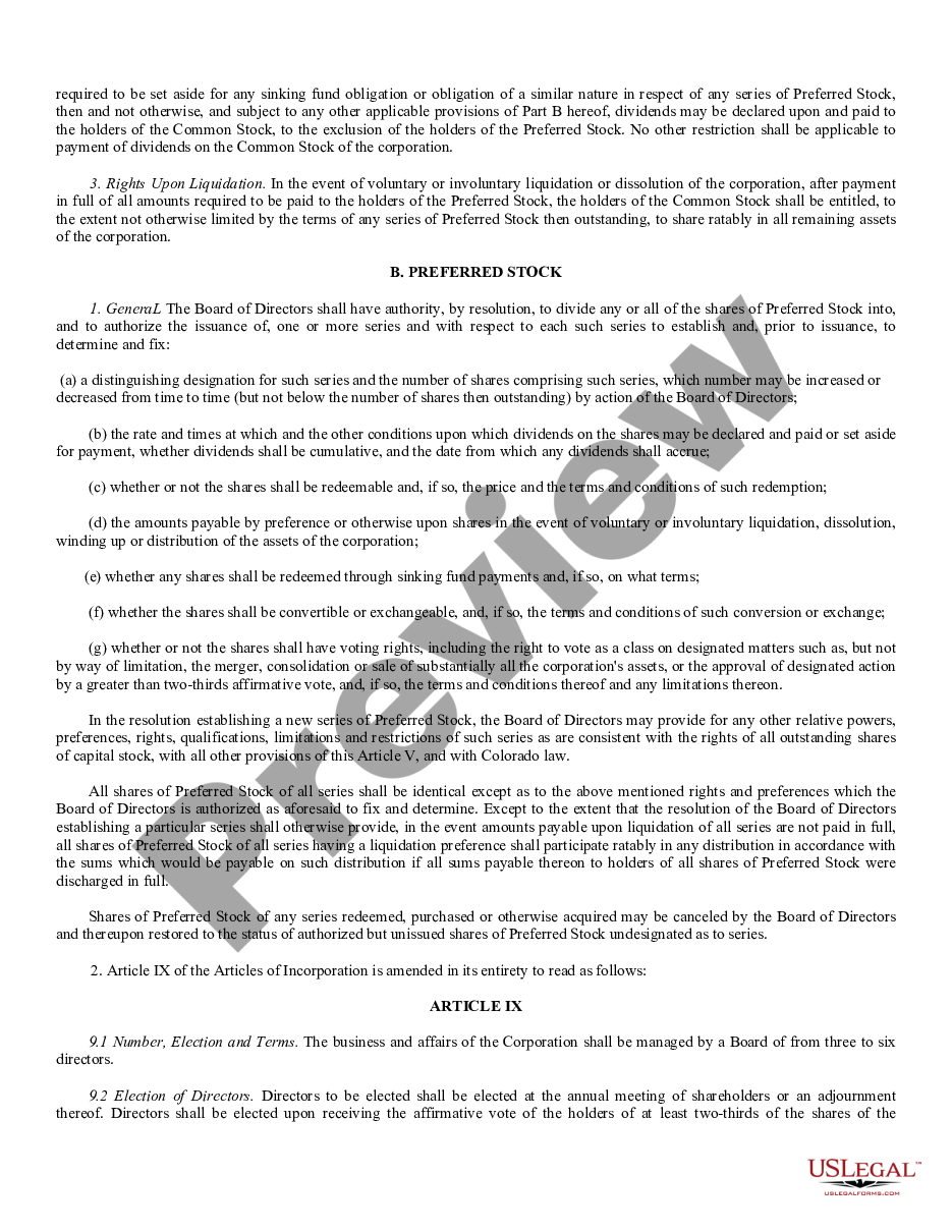 page 7 Proposed Amendments to the Articles of Incorporation to increase shares with exhibit preview