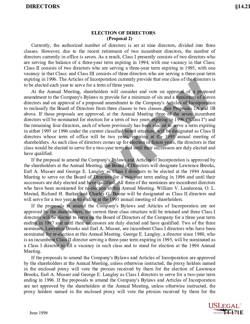 Get Reduction in Authorized Number of Directors Preview Reduction in Authorized Number of Directors