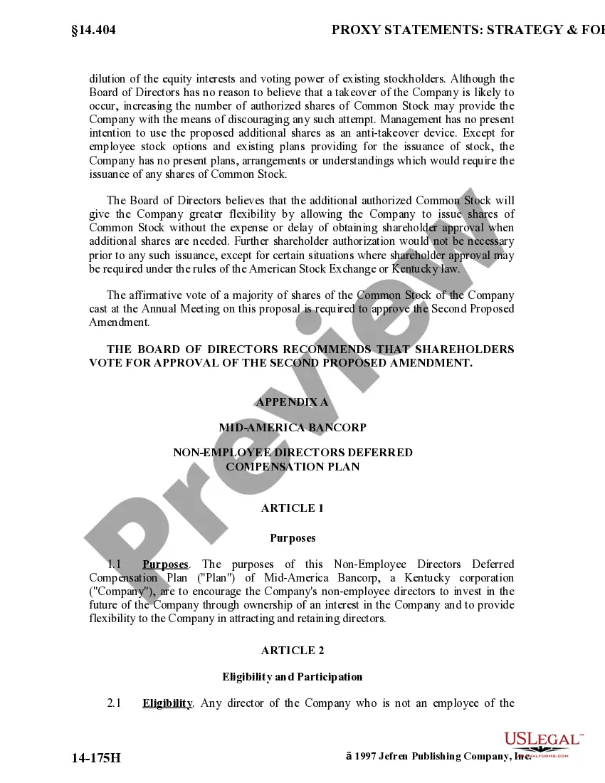 Get Adoption of Nonemployee Directors Deferred Compensation Plan with Copy of Plan Preview Adoption of Nonemployee Directors Deferred Compensation Plan with Copy of Plan