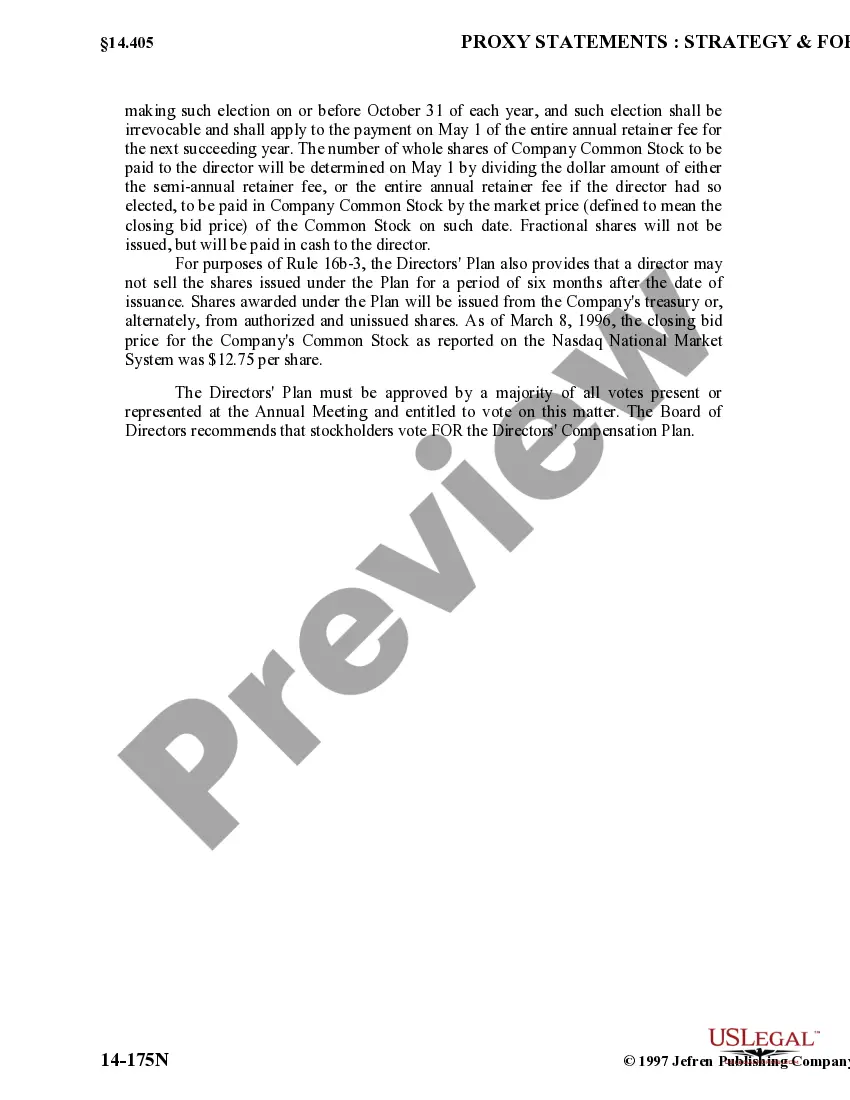 Get Proposal to Approve Directors' Compensation Plan with copy of plan Preview Proposal to Approve Directors' Compensation Plan with copy of plan