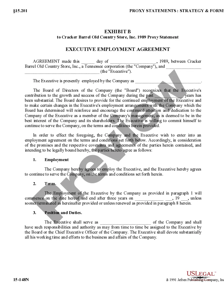 Get Proposal to ratify an Executive Employment Agreement with copy of agreement Preview Proposal to ratify an Executive Employment Agreement with copy of agreement