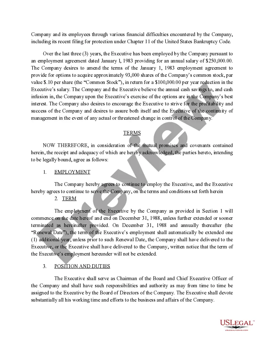 Get Amendment to Section 5c of Employment Agreement with copy of agreement between Company and CEO Preview Amendment to Section 5c of Employment Agreement with copy of agreement between Company and CEO
