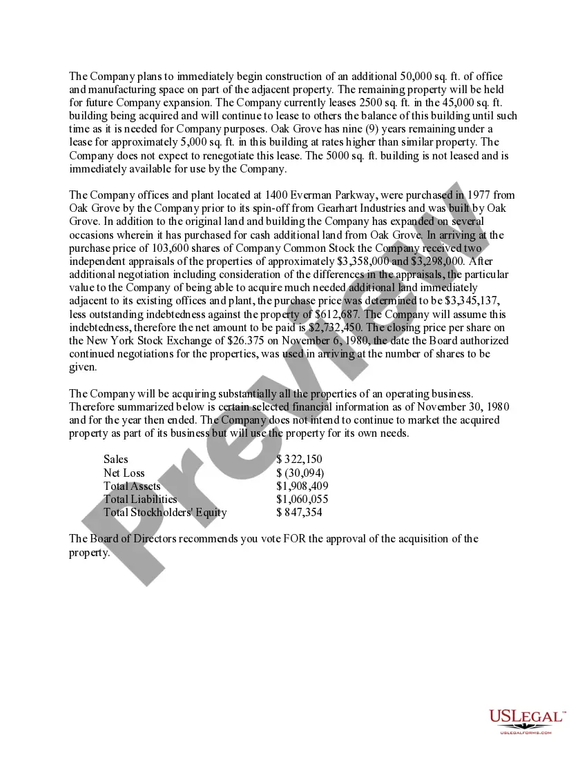 Get Proposed acquisition of property Preview Proposed acquisition of property