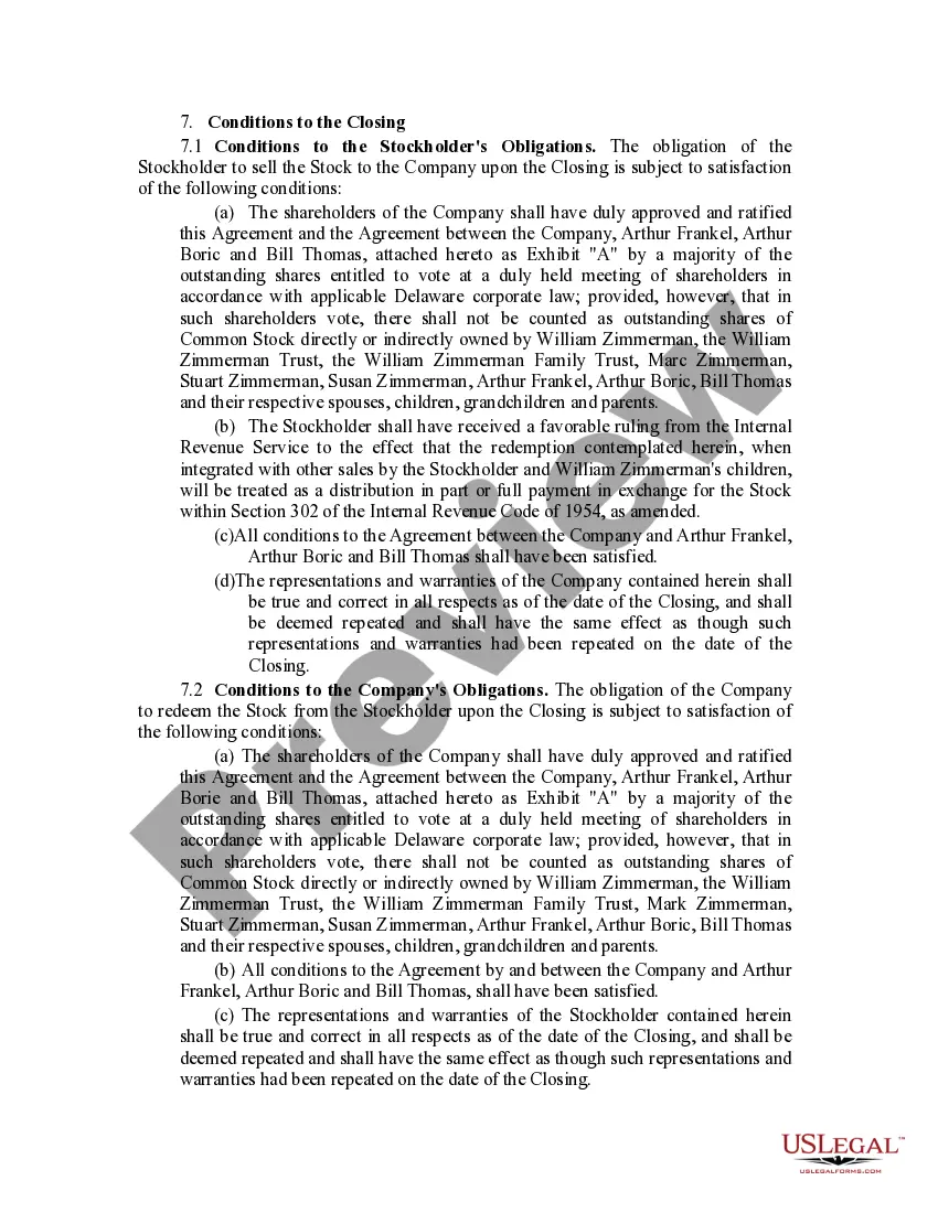 Get Sample Redemption Agreement - Executive Stock Purchase Agreement of Pic N Save Corp. Preview Sample Redemption Agreement - Executive Stock Purchase Agreement of Pic N Save Corp.