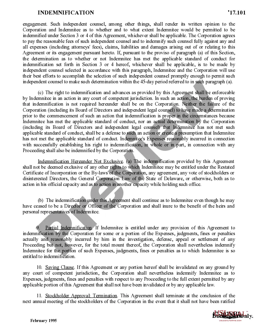 Get Indemnification Agreement between Corporation and Its Directors and Non-Director Officers at Vice President Level and Above Preview Indemnification Agreement between Corporation and Its Directors and Non-Director Officers at Vice President Level and Above