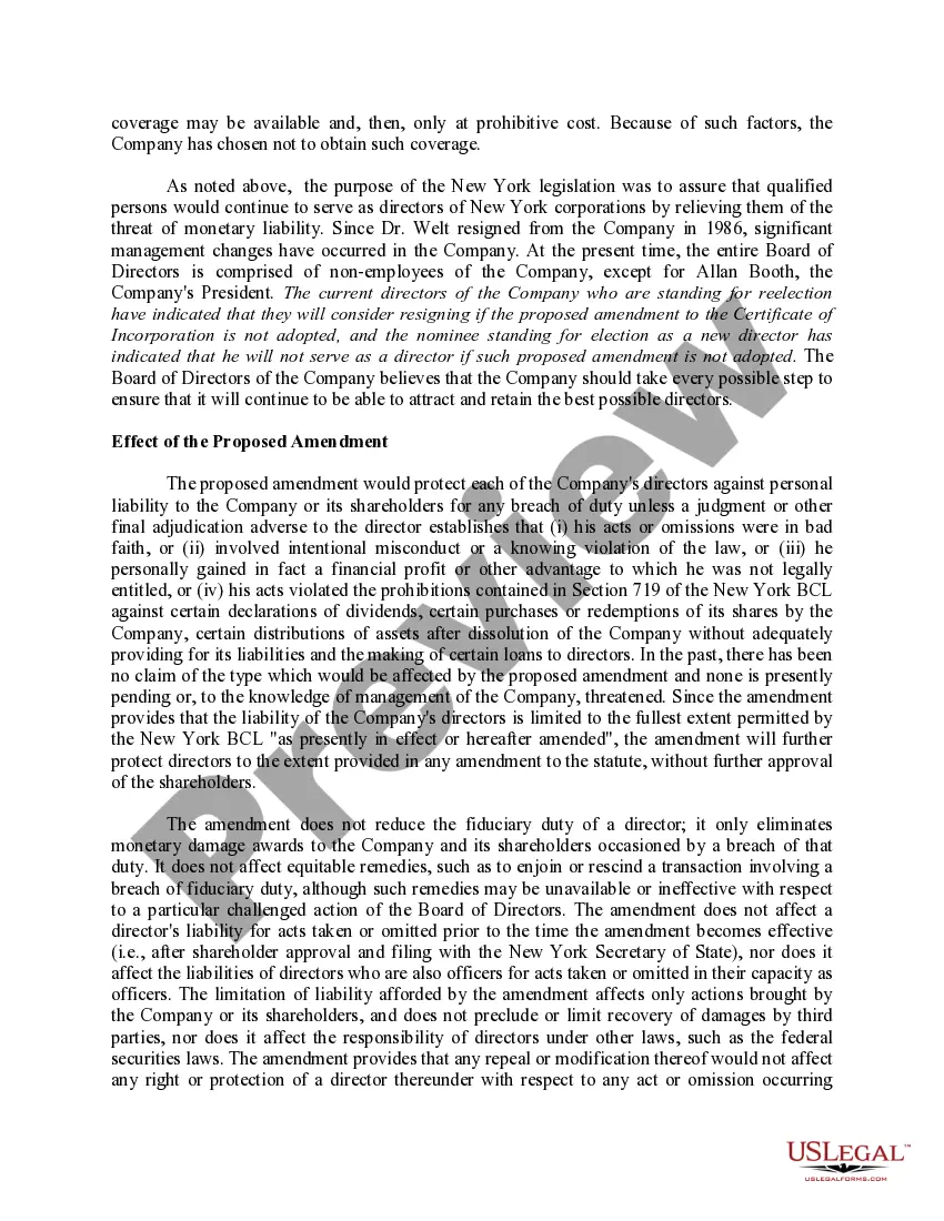 Get Proposal to amend certificate of incorporation with copy of proposed article of bylaws Preview Proposal to amend certificate of incorporation with copy of proposed article of bylaws