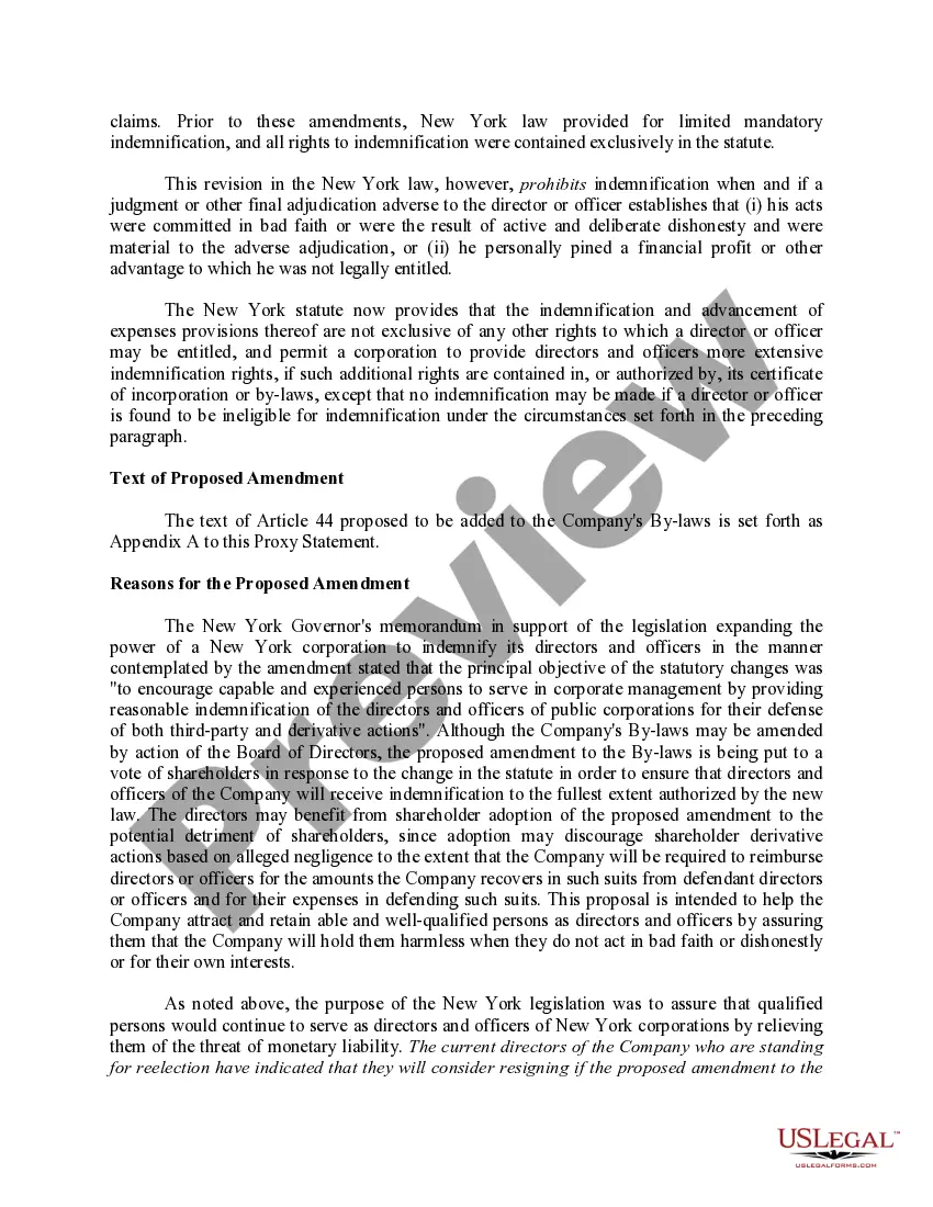 Get Proposal to amend certificate of incorporation with copy of proposed article of bylaws Preview Proposal to amend certificate of incorporation with copy of proposed article of bylaws