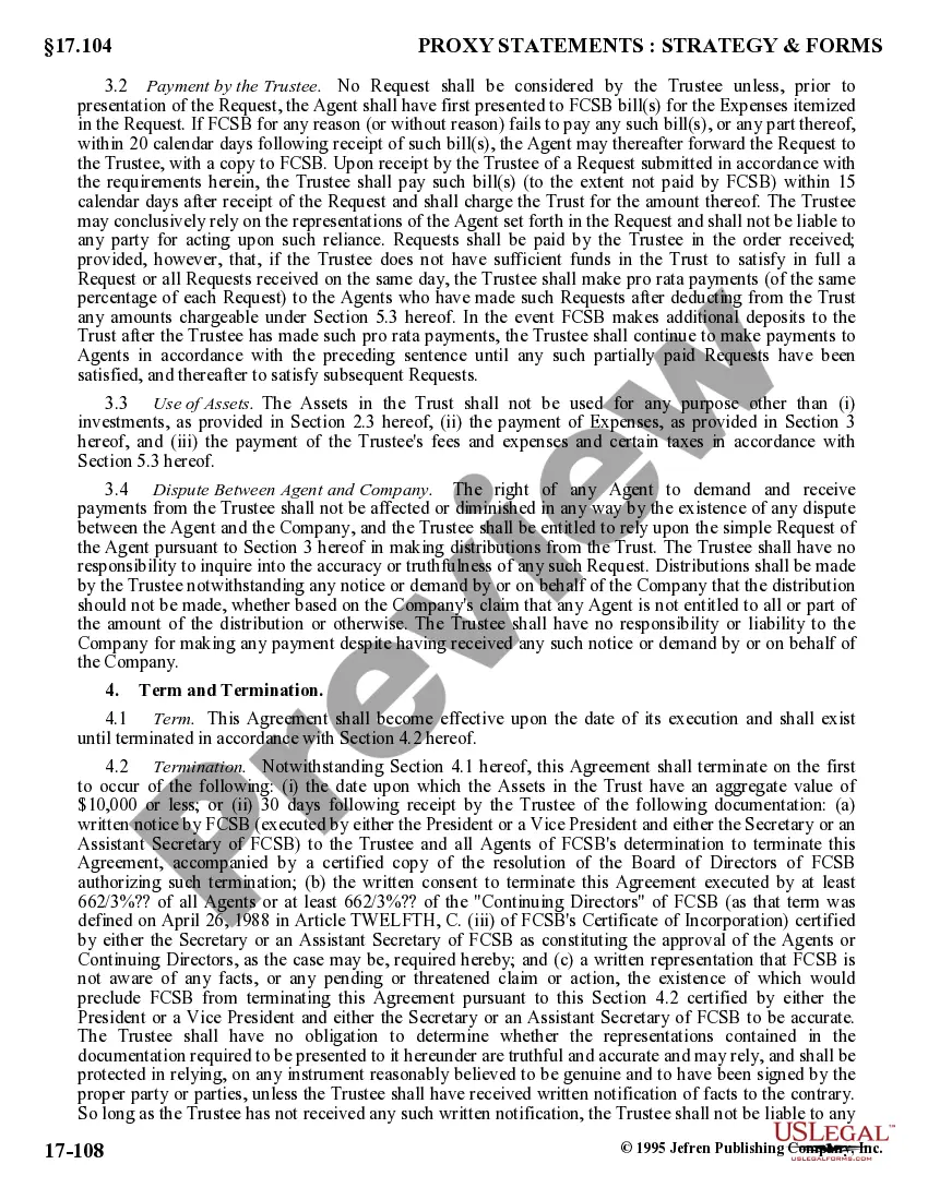 Preview Directors and Officers Indemnity Trust