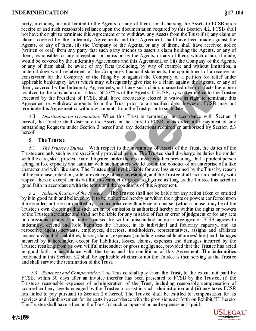 Preview Directors and Officers Indemnity Trust