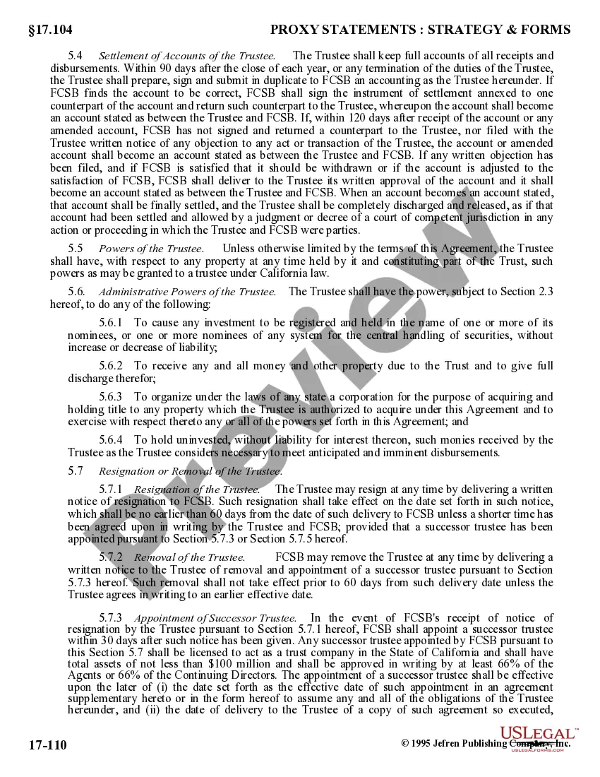 Preview Directors and Officers Indemnity Trust