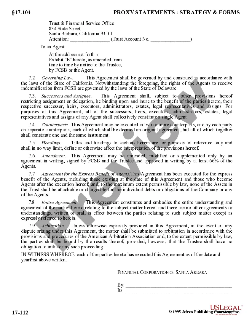 Preview Directors and Officers Indemnity Trust